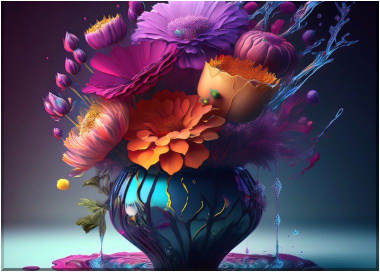 Aqua Floral Cascades