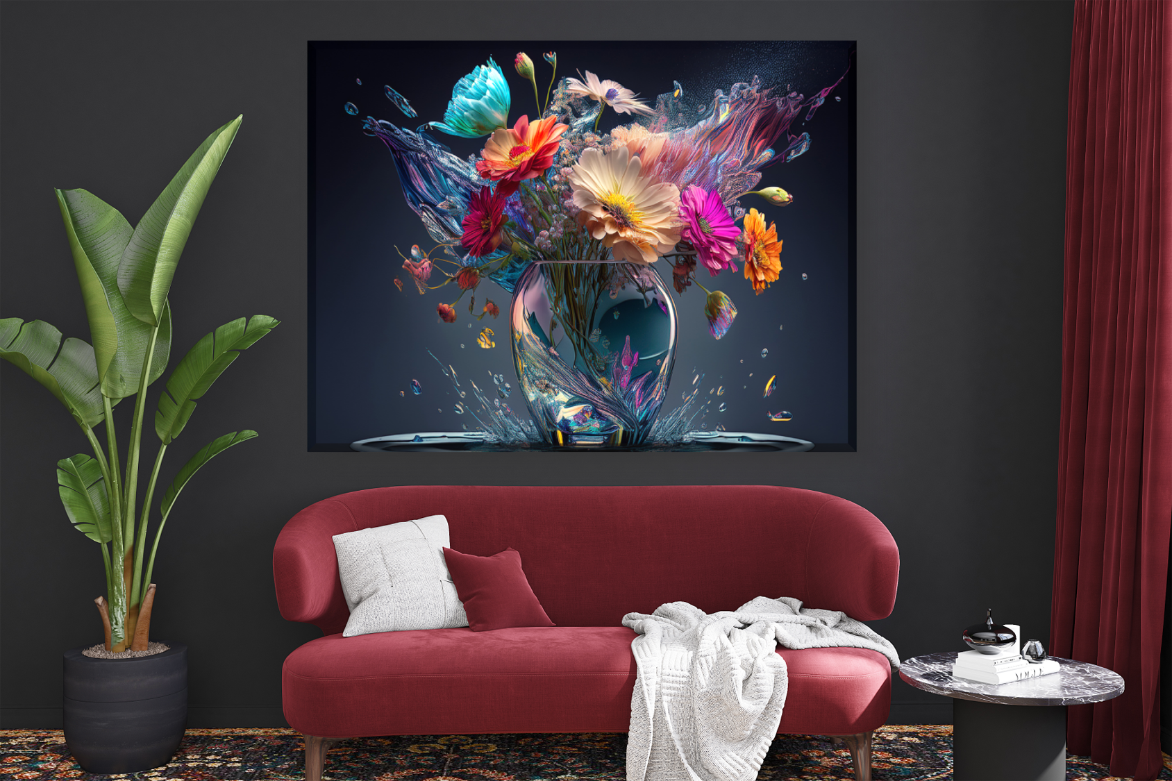 Aqua Floral Cascades