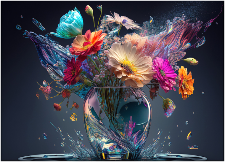 Aqua Floral Cascades