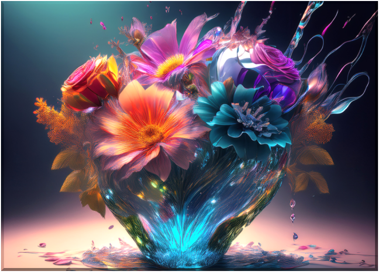 Aqua Floral Cascades