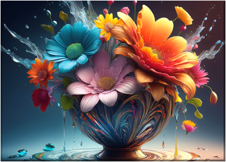 Aqua Floral Cascades