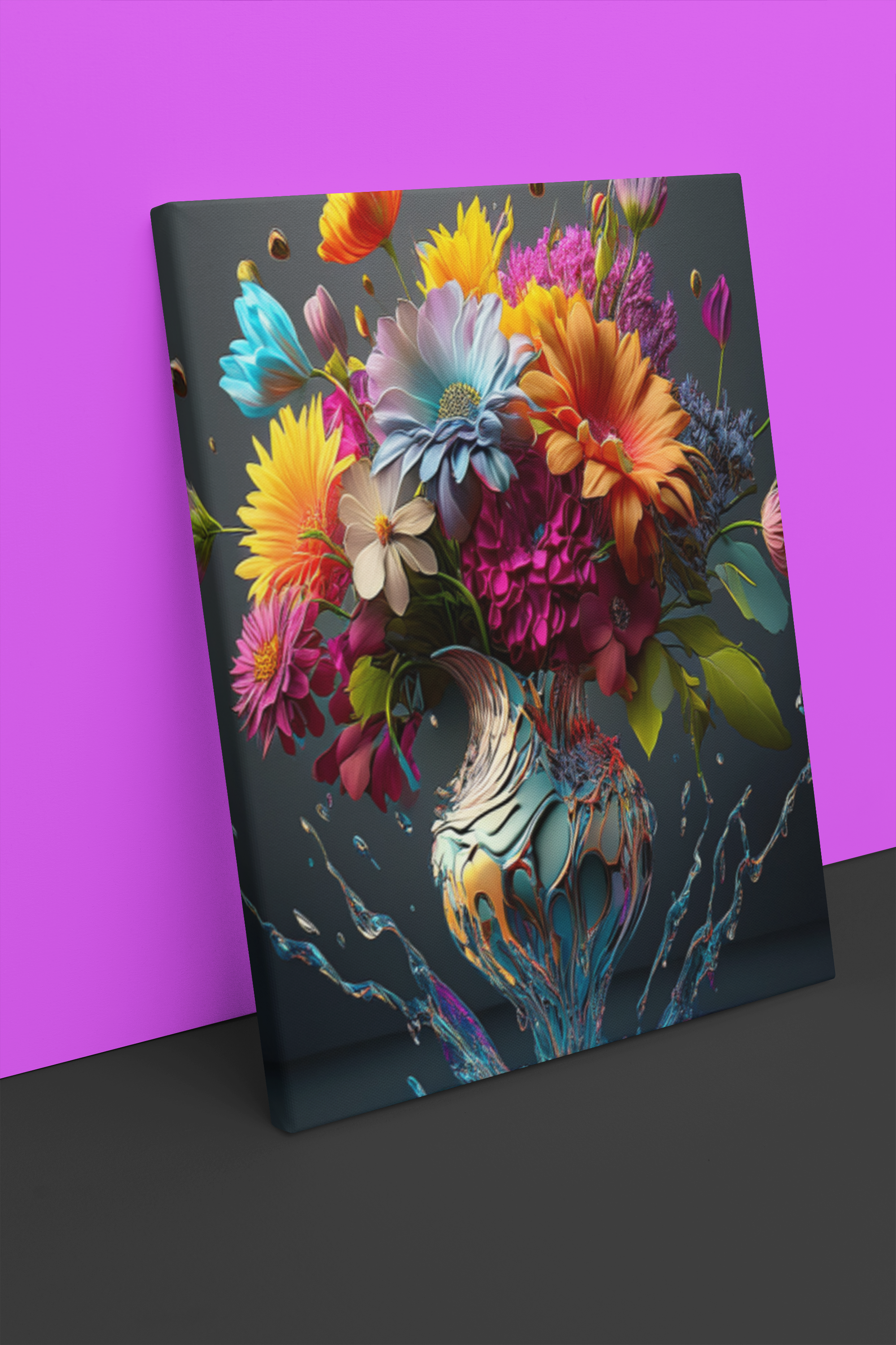 Aqua Floral Cascades